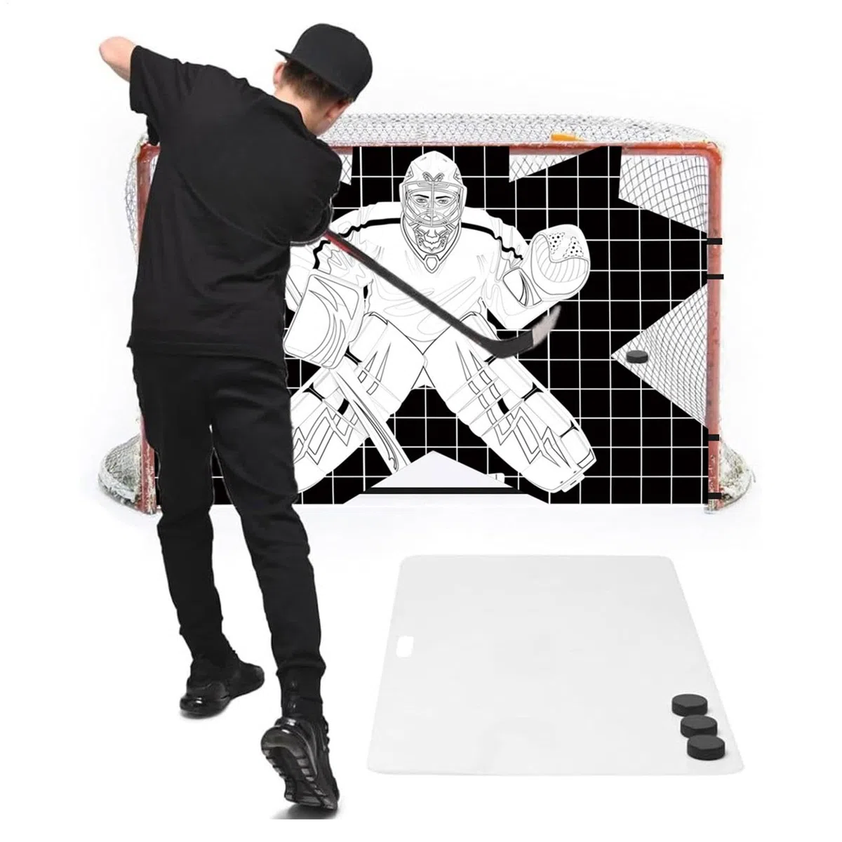 Target per il portiere 'hockey Street, obiettivi netti di hockey - Tutor 'allenatore sparatutto per impieghi pesanti | Obiettivi di obiettivi di hockey per esercitarsi a migliorare l'attrezzatura di a