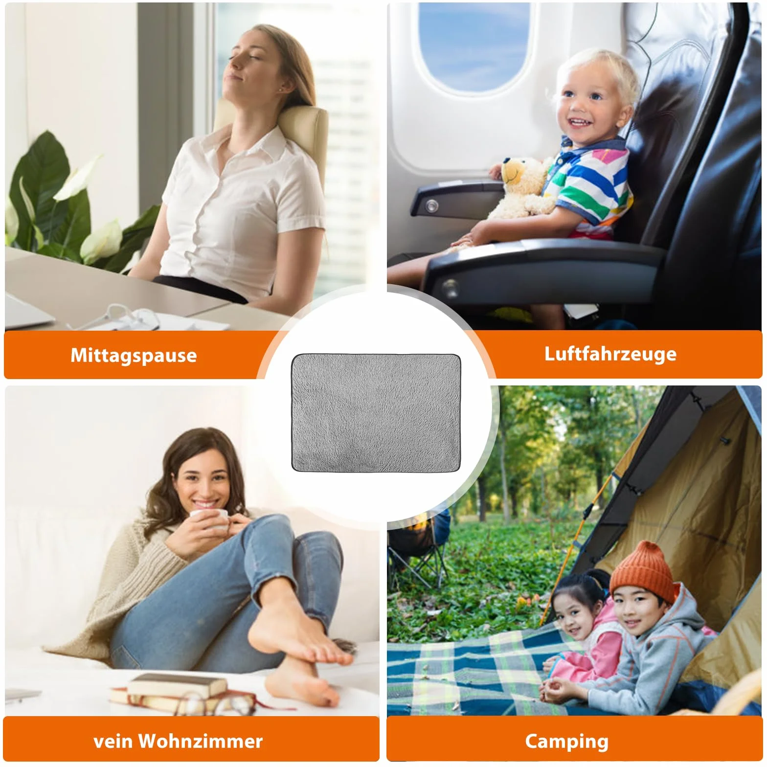 HOSPAOP Coperta da Viaggio per Aereo, Coperta da Viaggio 2 in 1, Coperta da Viaggio Portatile per Aereo (127 * 152CM) con Mascherina per Dormire e Tappi per le Orecchie, Cuscino da Viaggio per Viaggi