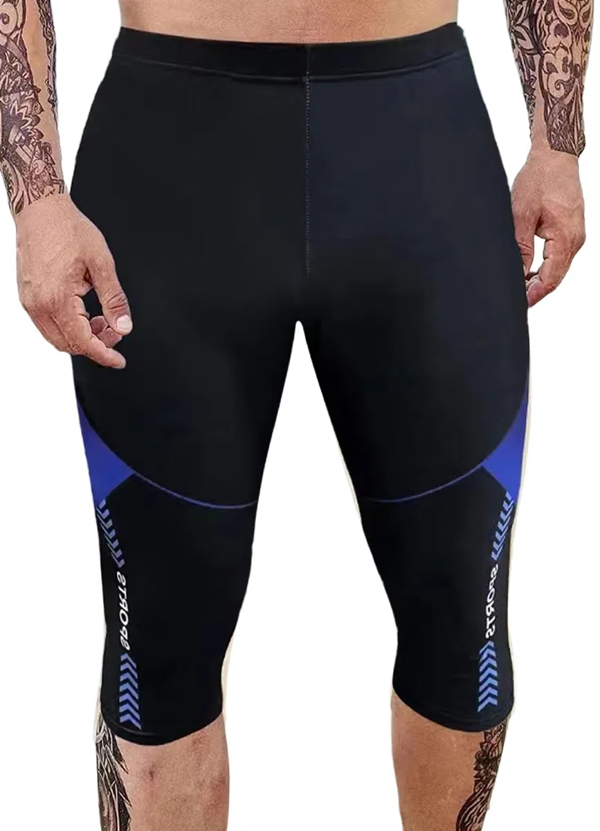 SEAUR Pantaloni da nuoto da uomo, per allenamento, Quick Dry standard, ad alta compressione, per la gara