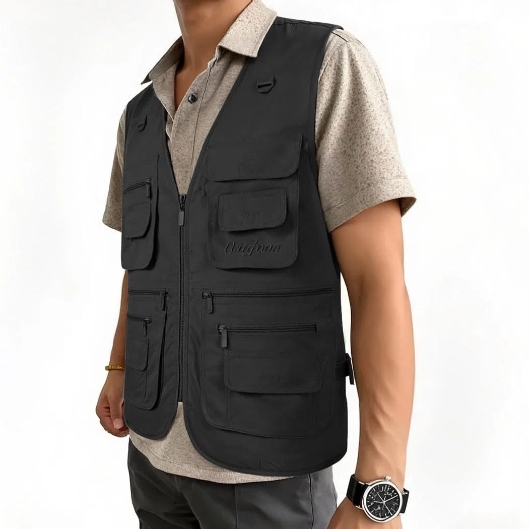 Uomo Gilet da Pesca Multitasche Giubbino da Lavoro Smanicato Traspirante Outdoor Vest JRC Safari Giacche Gilet MJ10