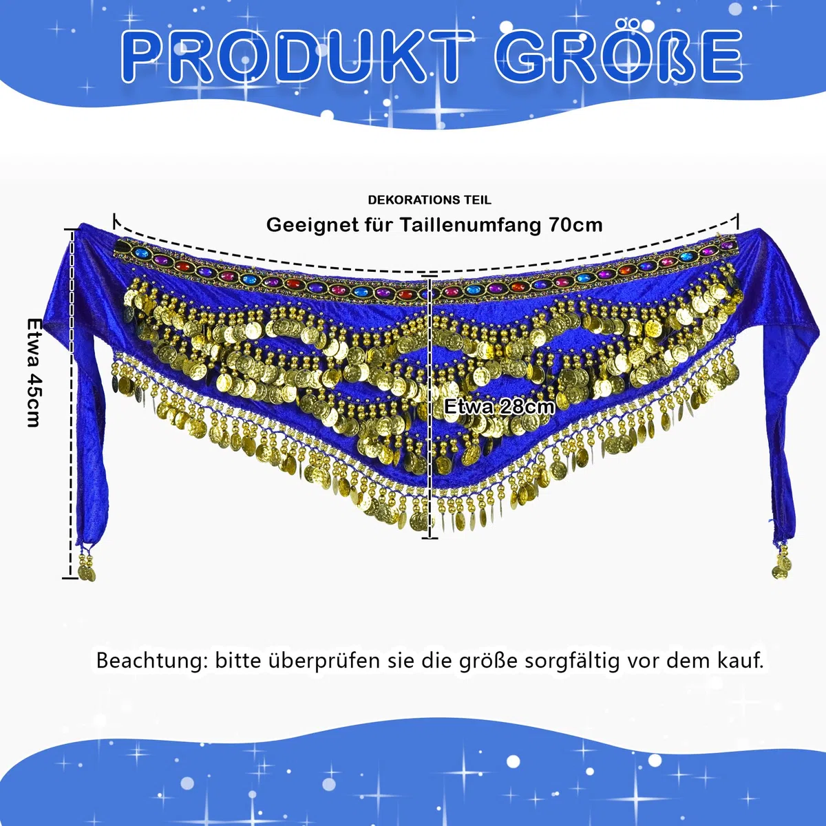 Costume da danza del ventre, da donna, gonna, cintura con monete