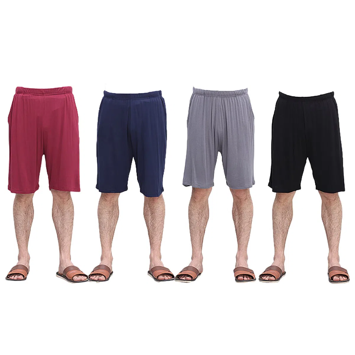 Uomo Taglie Forti Pacco da 2 Pantaloncini Pigiama Leggero Elastico Pantaloncini Casual da Casa da Salotto con Tasche S-6XL