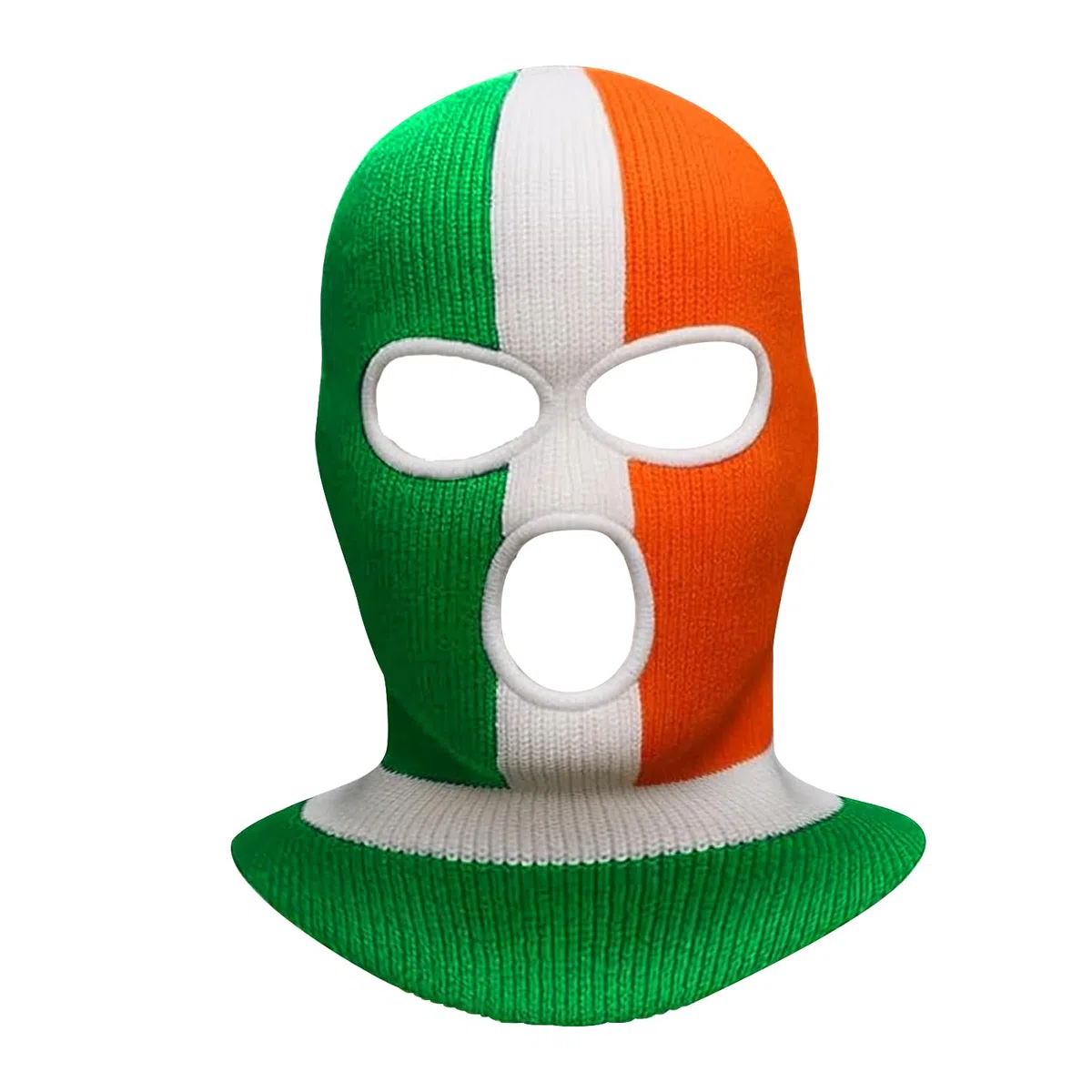 Passamontagna Irlanda da Uomo, Maschera in Maglia Tricolore Irlandese, Balaclava Elastico per San Patrizio, Sci e Inverno, Design Tortoiseshell Kneecap