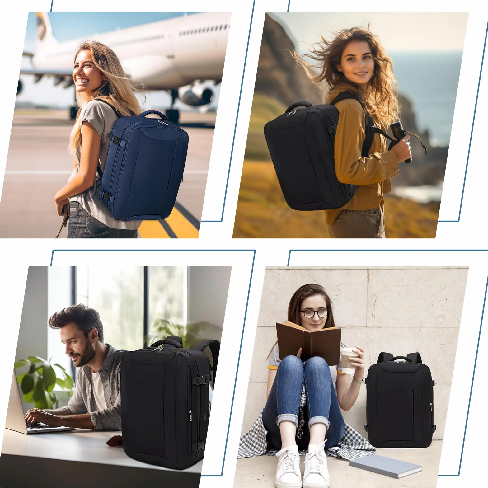 Hayayu Bagaglio A Mano per Easyjet 45x36x20 Borse da Cabina per Easyjet 45x36x20 Valigia 32L Zaino da Viaggio Aereo Bagaglio A Mano Con Tasca Antifurto Cabina Viaggio Zaino per Computer 15,6