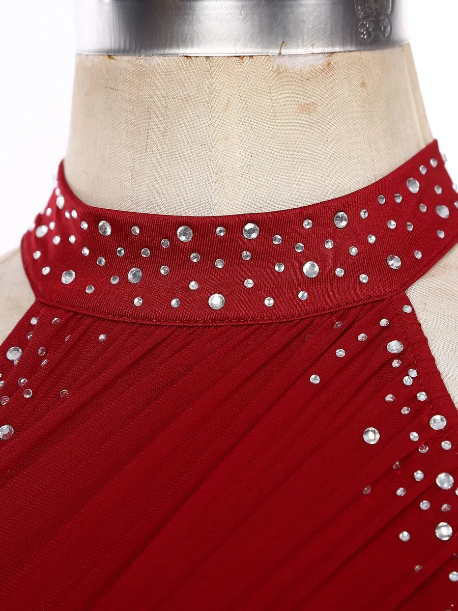 iiniim Donna Abito da Ballo Latino Americano Danza Vestito da Ballo Samba Rumba Jazz Salsa Tango ChaCha Abito da Spettacolo Dancewear