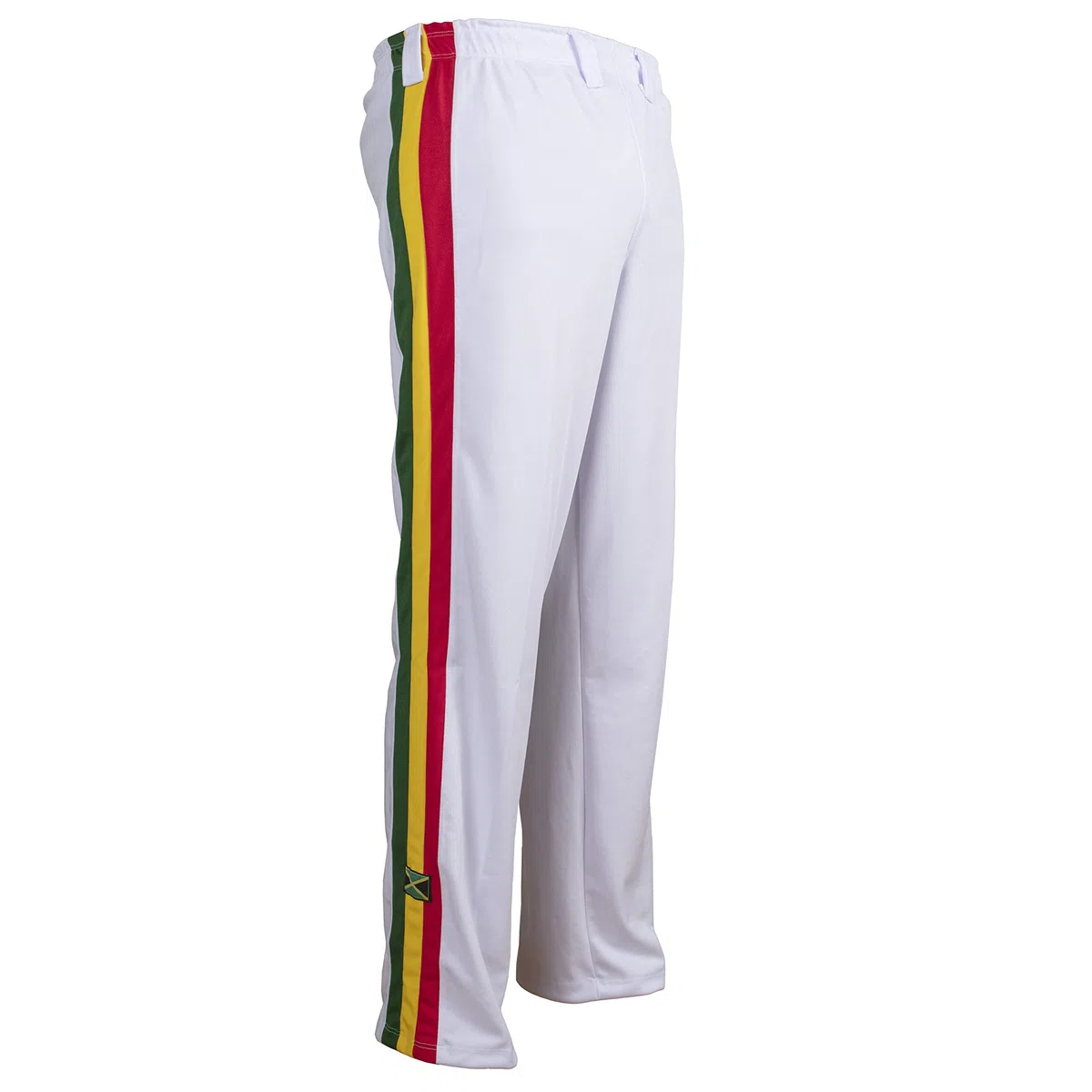 JL Sport Pantaloni Autentico Brasileiano Capoeira Arti Marziali Ragazzo (Bianco Giamaicano Reggae Theme)