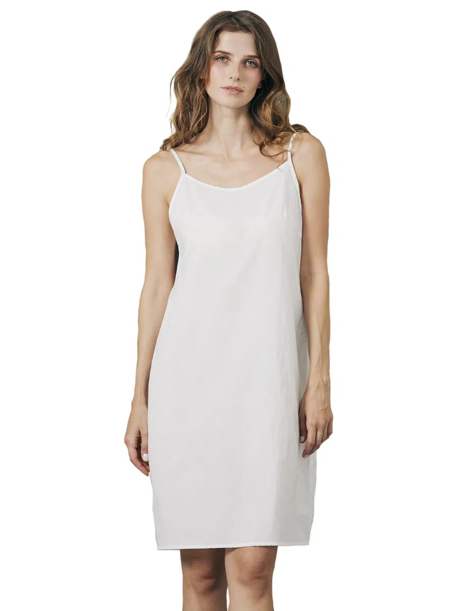 BEAUTELICATE Sottoveste Donna Cotone Lavato Corto Sottoveste con Spalline Larghe Camicia da Notte Pigiama Senza Maniche Corta Estiva Sleepwear per Casa e Casuale