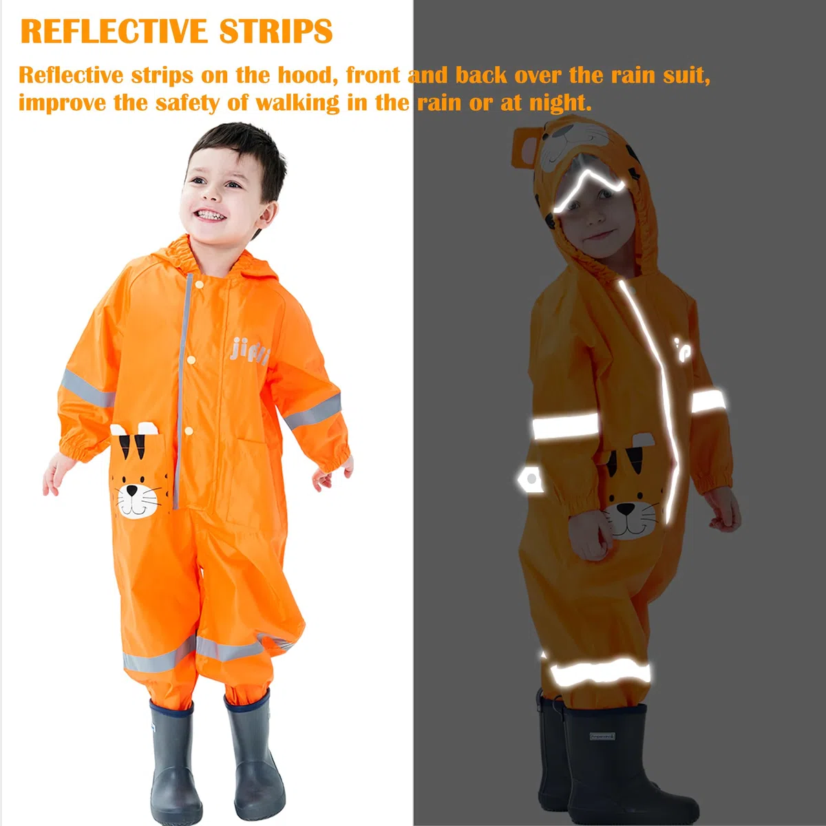 Fewlby Impermeabile Bambini Tuta Pioggia Bambina Antipioggia con Cappuccio Poncho Impermeabile Ragazze Ragazzi Giacche da Pioggia con Cappello Trasparente per 1-10 Anni