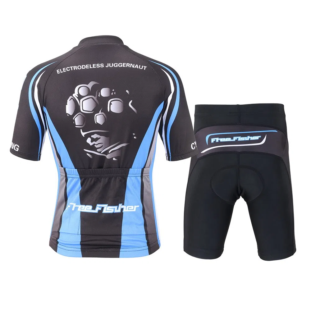 Set di Maglia Ciclismo per Bambino (Maglia Bici a Manica Corta + Pantaloncini con Imbottitura)
