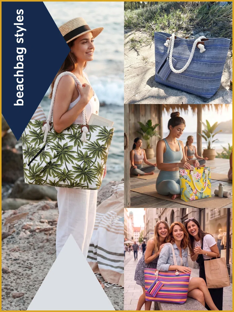 MASADA Grande borsa da spiaggia idrorepellente con cerniera