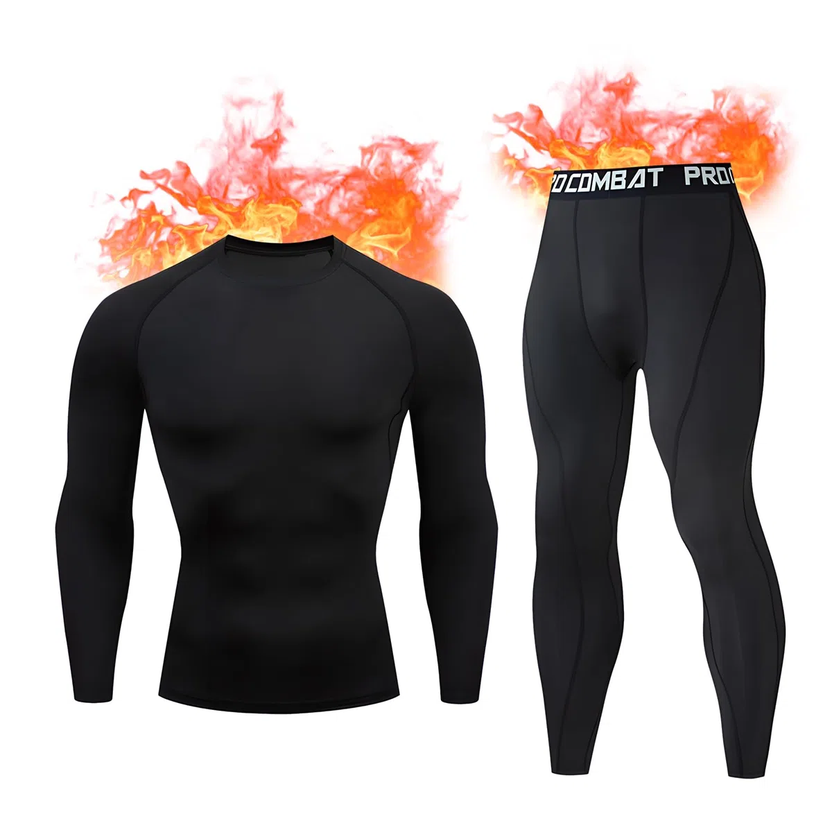 Set di Intimo Termico Uomo Invernale Biancheria Termica Pantaloni Traspirante Asciugatura Rapida per Sportiva Sci Allenamento Corsa Ciclismo Trekking