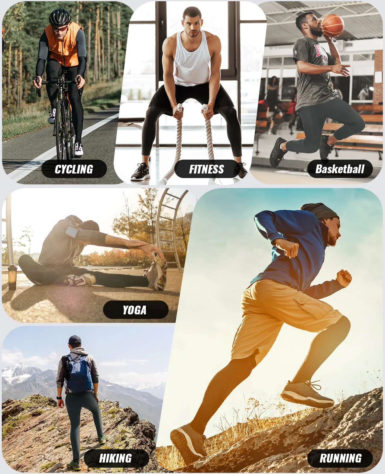Niksa 2 Pezzi Leggings Sportivi Uomo Collant Running Fitness Pantaloni di Compressione