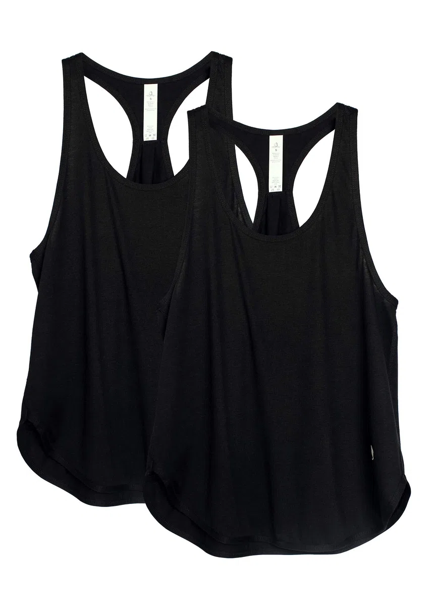 icyzone Canotta Donna Sportiva,Morbido e Leggero Senza Maniche Maglia per Palestra,Fitness,Yoga,Sport(Pacco da 2)