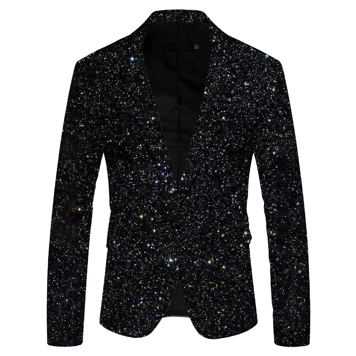 Giacca con paillette, da uomo, con brillantini, slim fit, colore nero, oro, per carnevale e Capodanno, abbigliamento da uomo