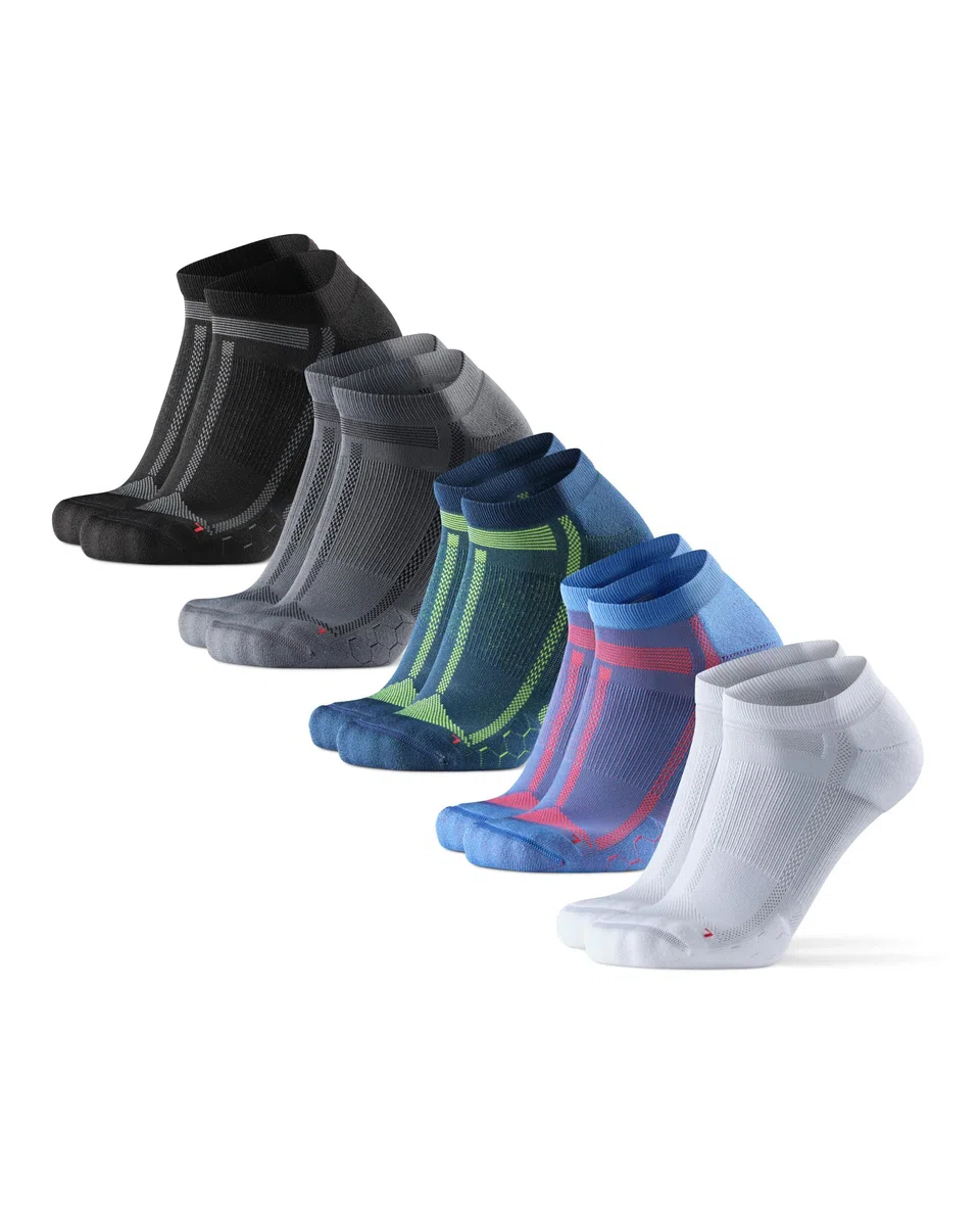 DANISH ENDURANCE Calzini Corti da Corsa, Anti-Vescica, Calze Tecniche Sportive da Running, per Uomo e Donna, 5 Paia