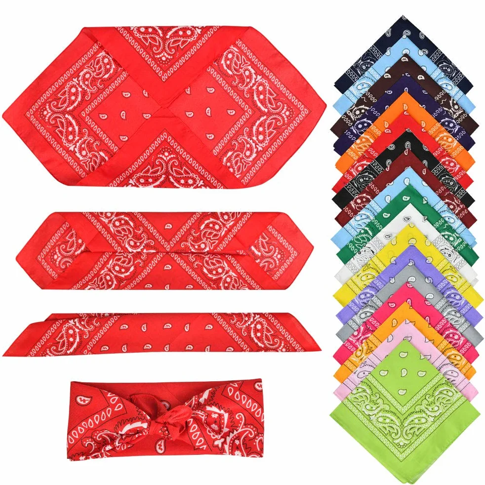 BUYGOO Bandana per Capelli 20PZ Bandane Multicolori per Cappelli Bandana Multiuso per Collo, Testa, Sciarpa Fazzoletti da Taschino Fibra Poliestere Disegno Paisley Unisex Multicolore Turbante Hip Hop