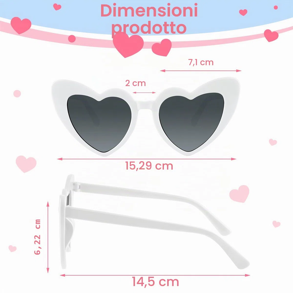 Confezione da 6/12/24/48 occhiali da sole vintage a forma di cuore occhiali da sole per addio al nubilato per donne festa di nozze