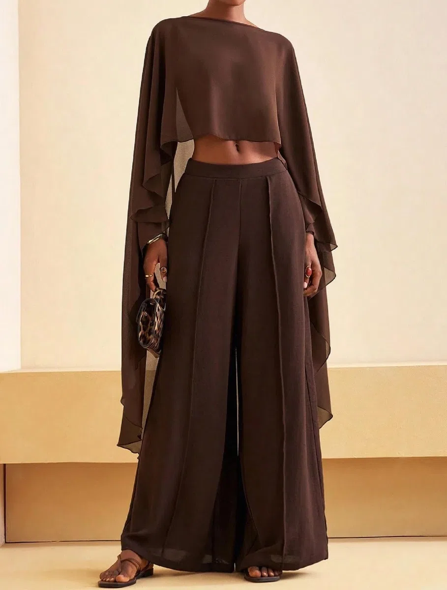 Aonoapll Mantello lungo da donna in chiffon, poncho, scialle in rete velata, scialle e involucri per abito da sera per matrimonio