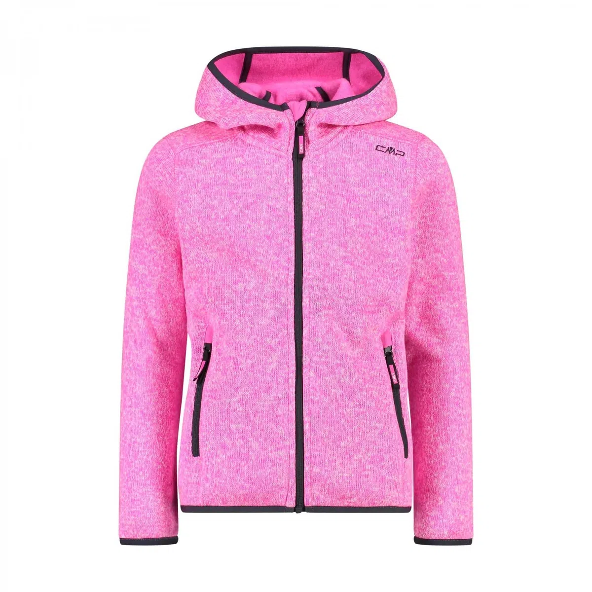 CMP Knit Tech Mélange Fleece Jacket With Hood Fleece Jacket Bambine e ragazze