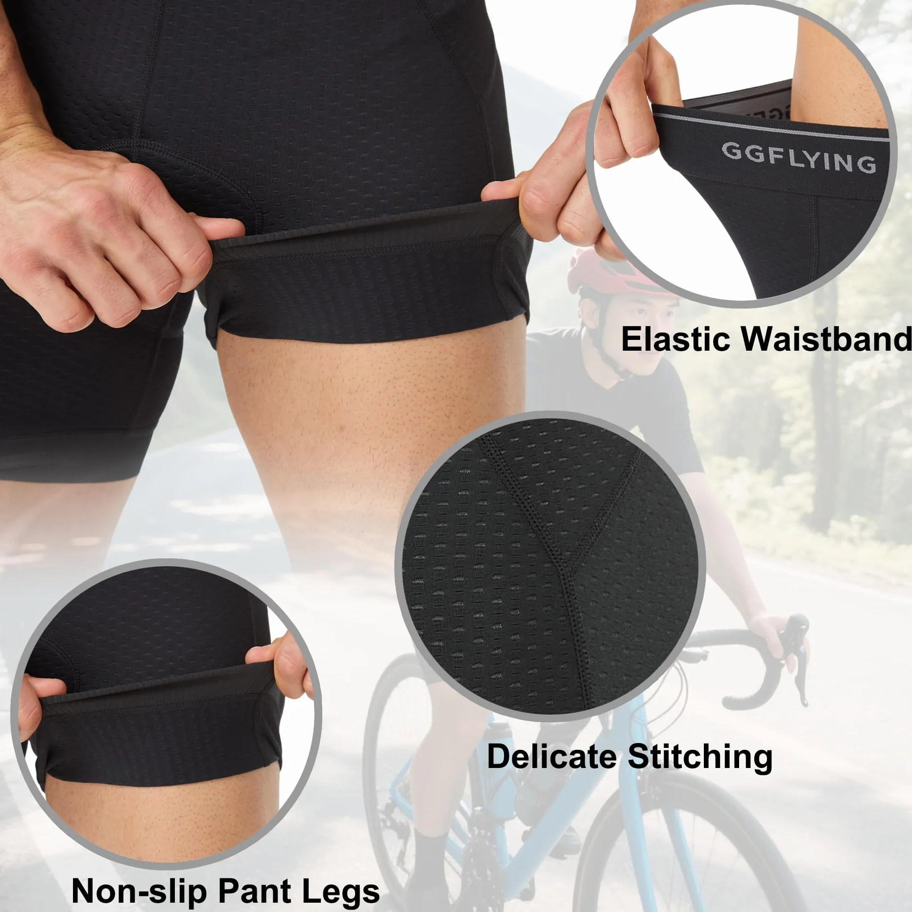 Pantaloncini Ciclismo Uomo 6D Imbottito Rapida Pantaloni MTB Bici Moto Traspirante Elevata Elasticità