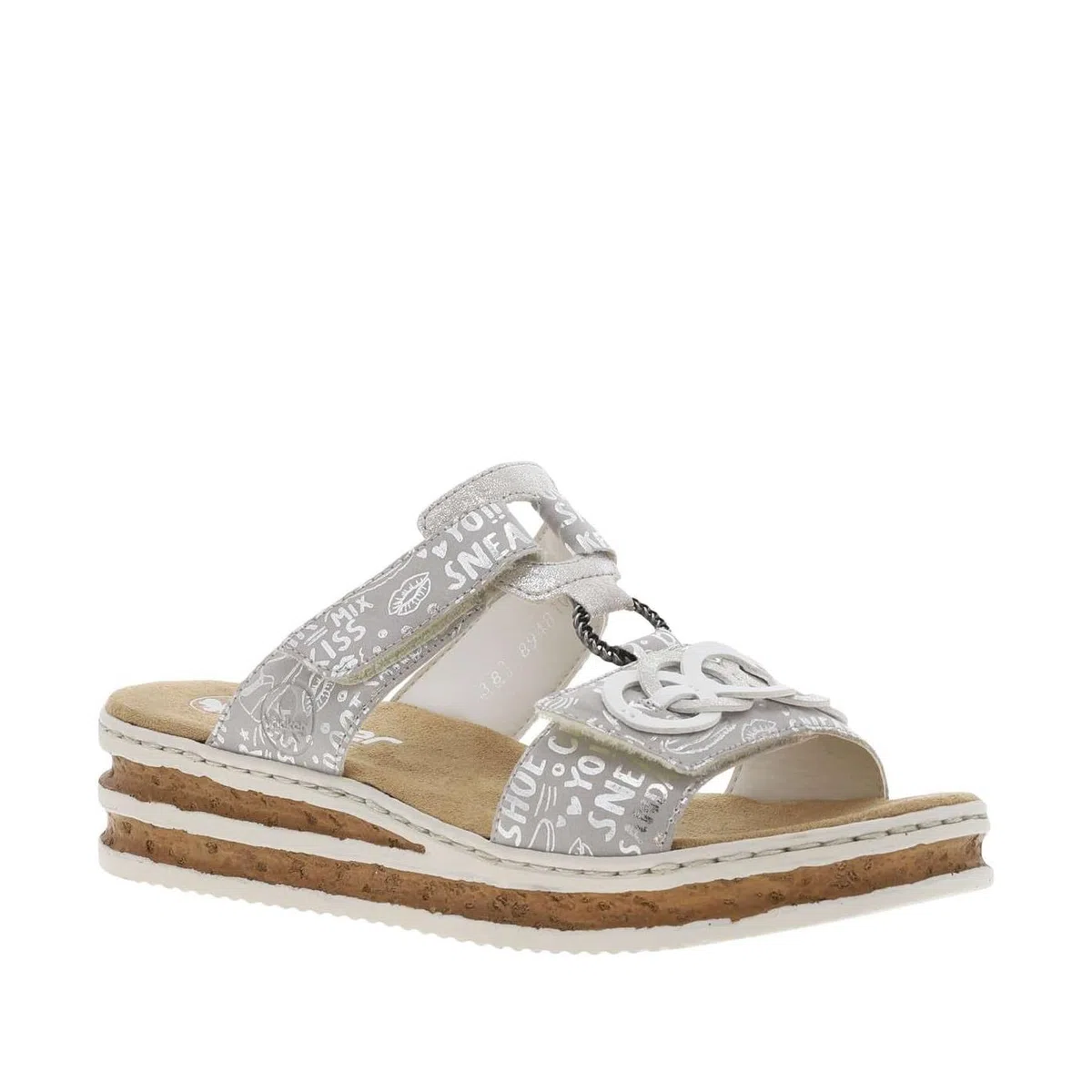 Rieker Pantolette Blu Finta Pelle