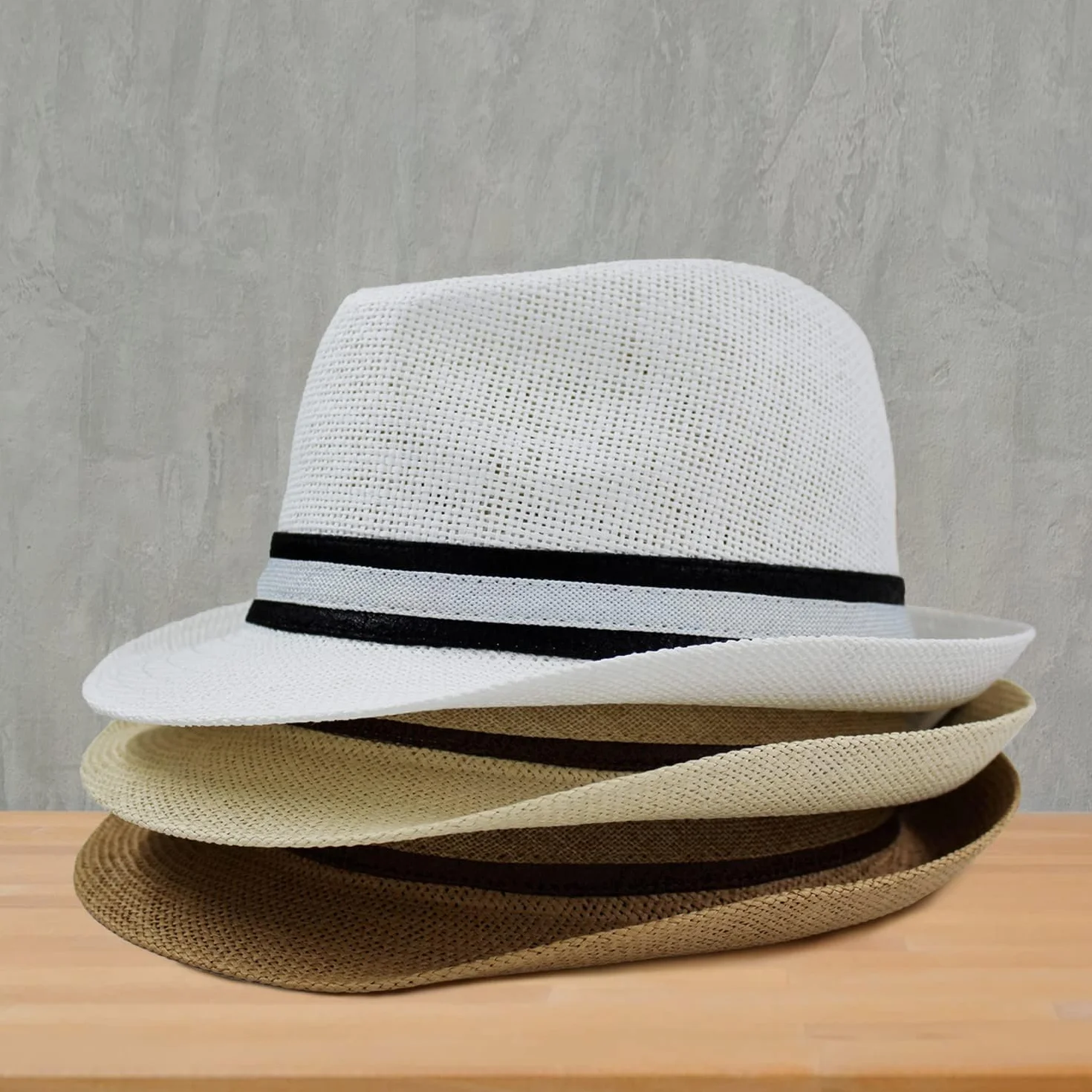 Cappello Paglia Uomo Donna Fedora Borsalino Trilby Berretto Panama Estate Spiaggia ala Corta Moda Unisex