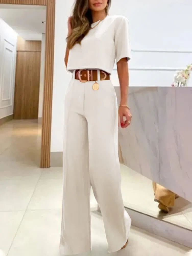 ORANDESIGNE Completo Donna Elegante Tailleur Estivo Casacca E Pantaloni Cerimonia Curvy Set Abbigliamento 2 Pezzi Ufficio Formale Costume Lavoro Completino Casual Outfit