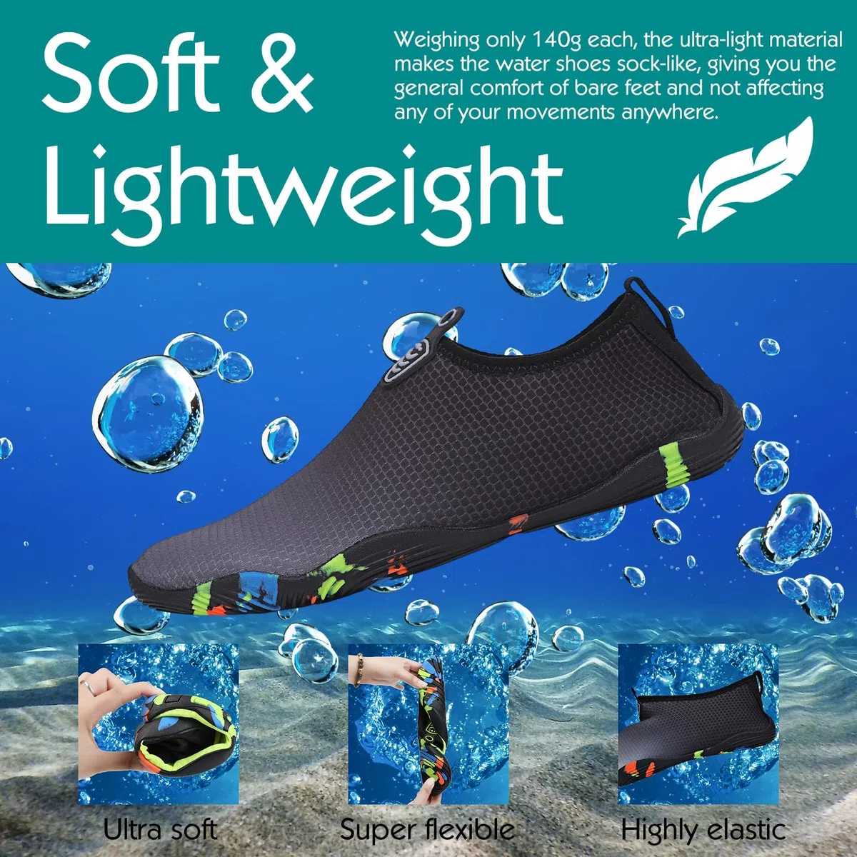 Baofular Scarpe da Scoglio Uomo Donna Scarpe Mare Traspiranti Scarpette da Scoglio Antiscivolo Scarpe da Acqua per Spiaggia Piscina Immersione Yoga Sport Acquatici Gr.35-46