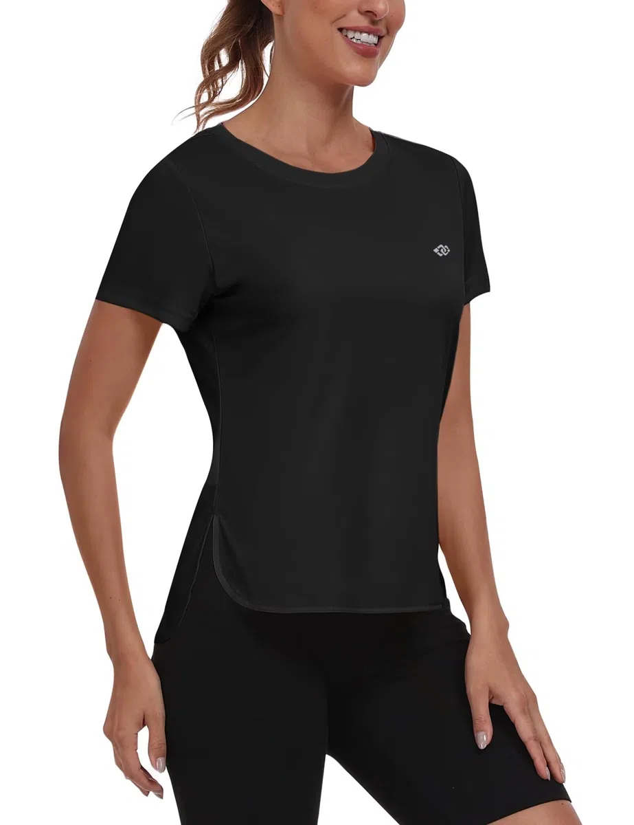 MoFiz Rash Guard da Donna Camicia da Nuoto a Maniche Corte con Protezione Solare UPF 50+ Quick Dry Nuoto Surf Allenamento Sun Tee Shirt