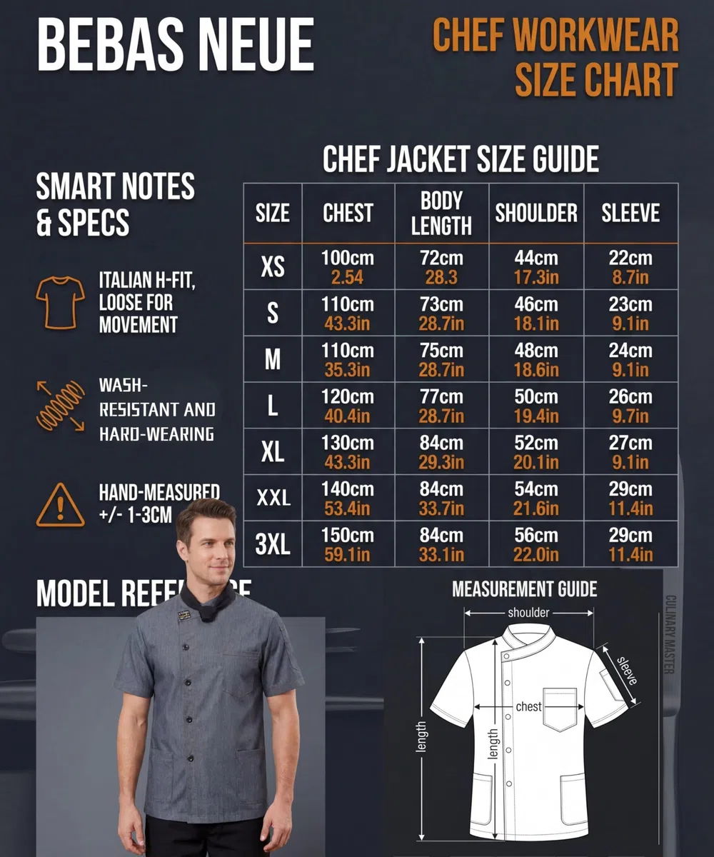 Giacca Cuoco Uomo e Donna con i Bottoni Cotone Professionale Giacca Cuoco Maniche Corte Uniforme Ristorante Lavoro Abbigliamento vestibilità Moderna
