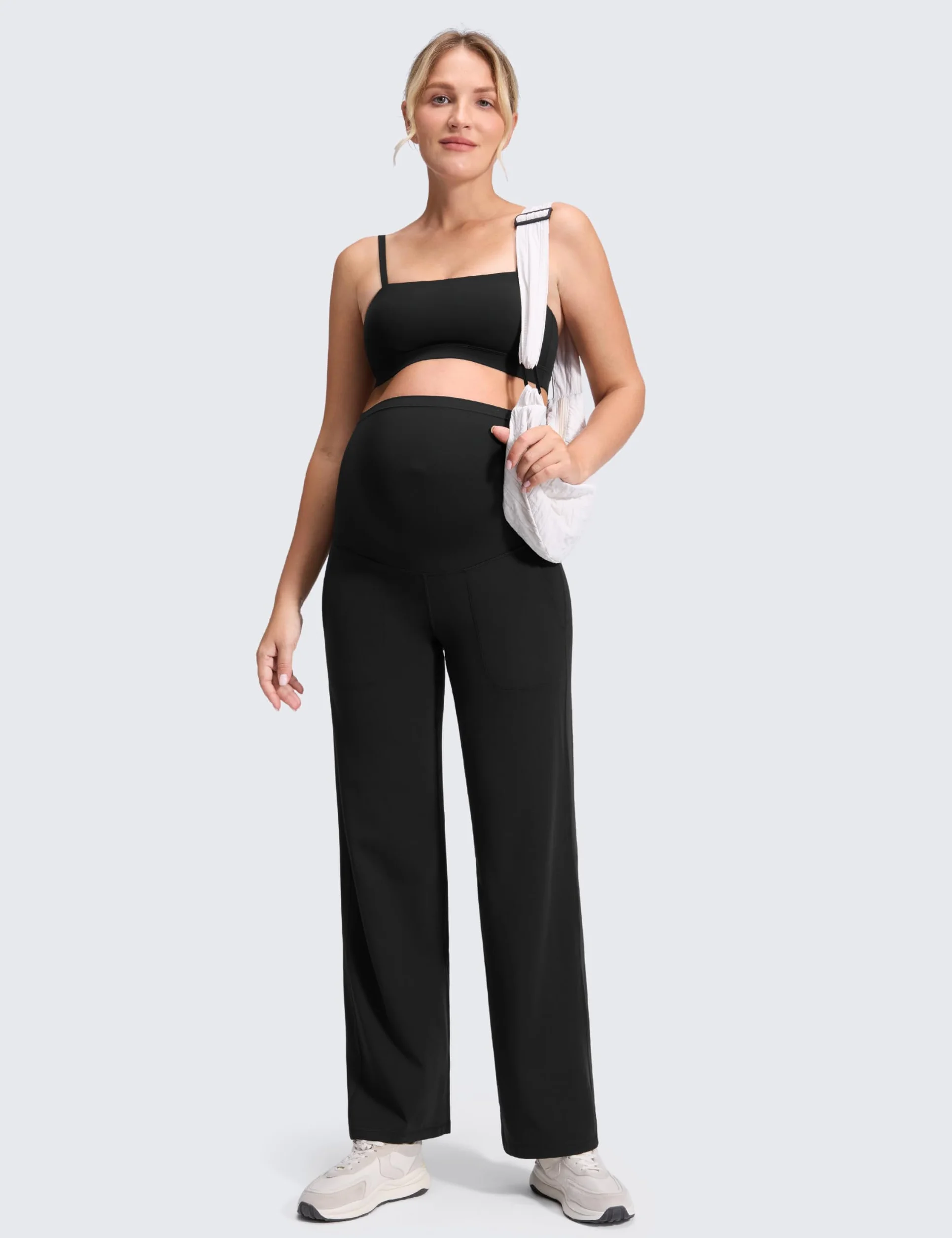 CRZ YOGA Butterluxe Pantaloni Leggings Svasati Premaman da Donna con Tasche Yoga Allenamento - 80cm