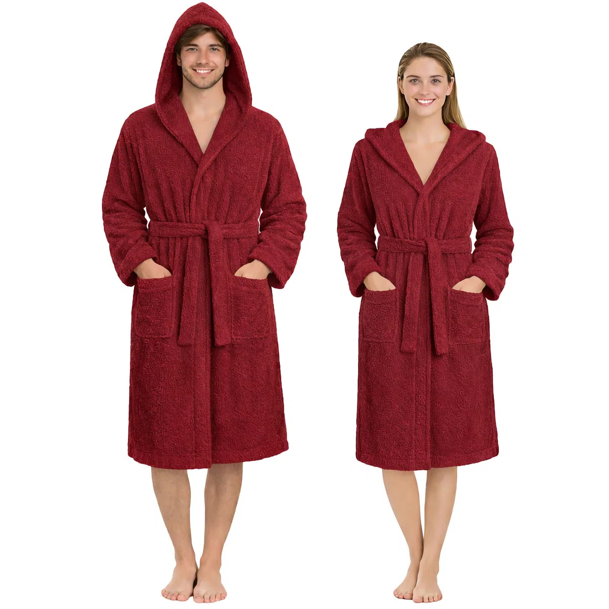 Accappatoio Unisex in Spugna 100% Cotone 400 gr con Cappuccio – Morbido e Assorbente, con Cintura, Tasche e Appendino – Uomo Donna Adulto