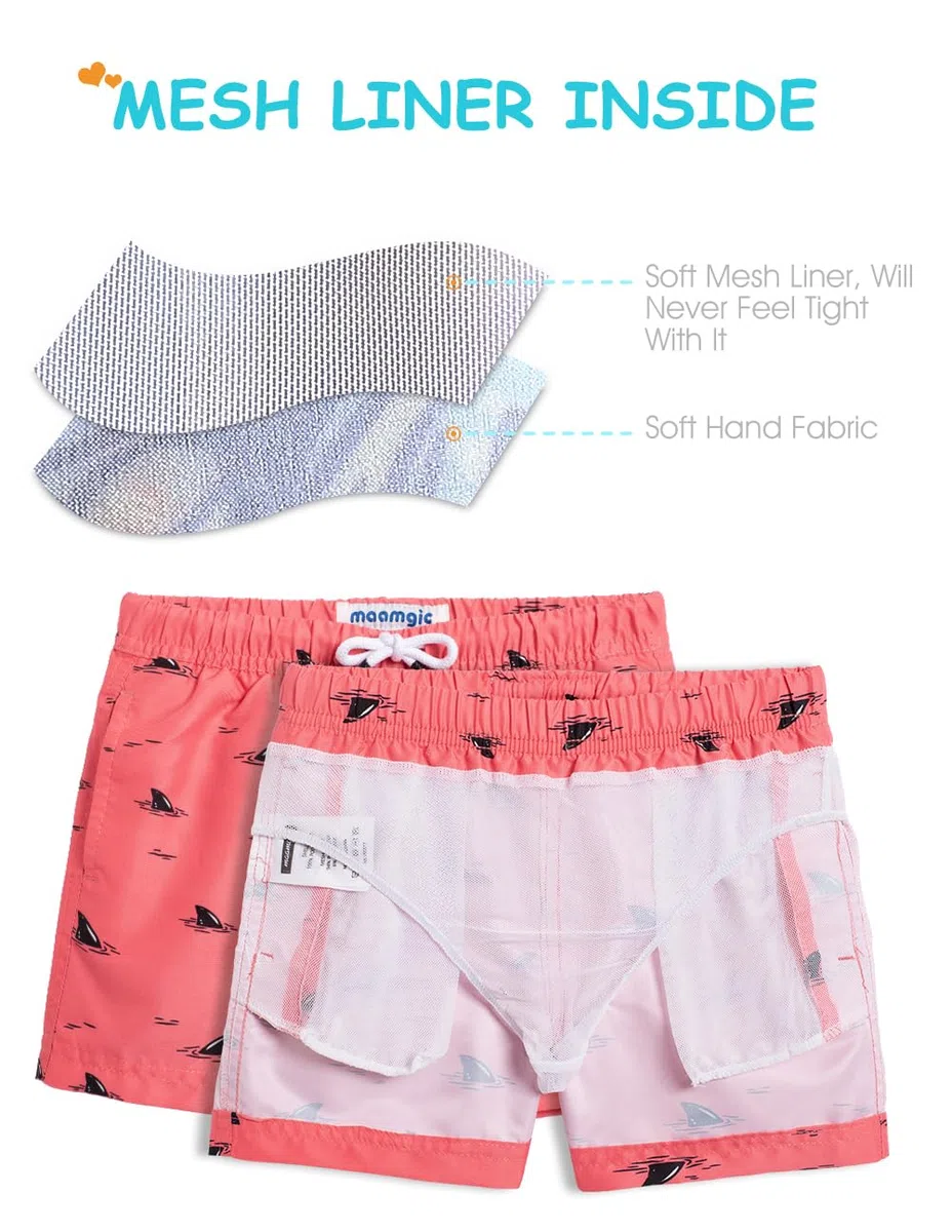 maamgic Costume da Bagno Pantaloncini da Bagno Estivi per Ragazzini Bambini Foderate in Rete Asciugatura Rapida Multi Colori