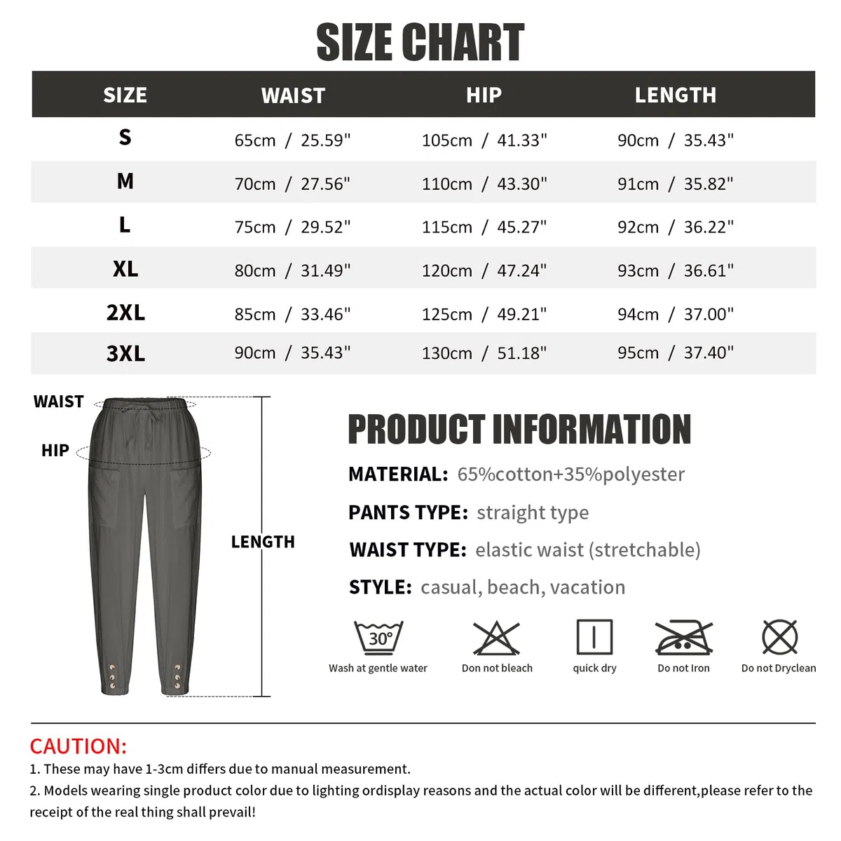 Pantaloni Donna Estivi Leggeri Cotone Pantaloni a 7/8 Gamba Larga Casual Pantaloni Cropped Harem Pants Elastici in Vita per Spiaggia Vacanze