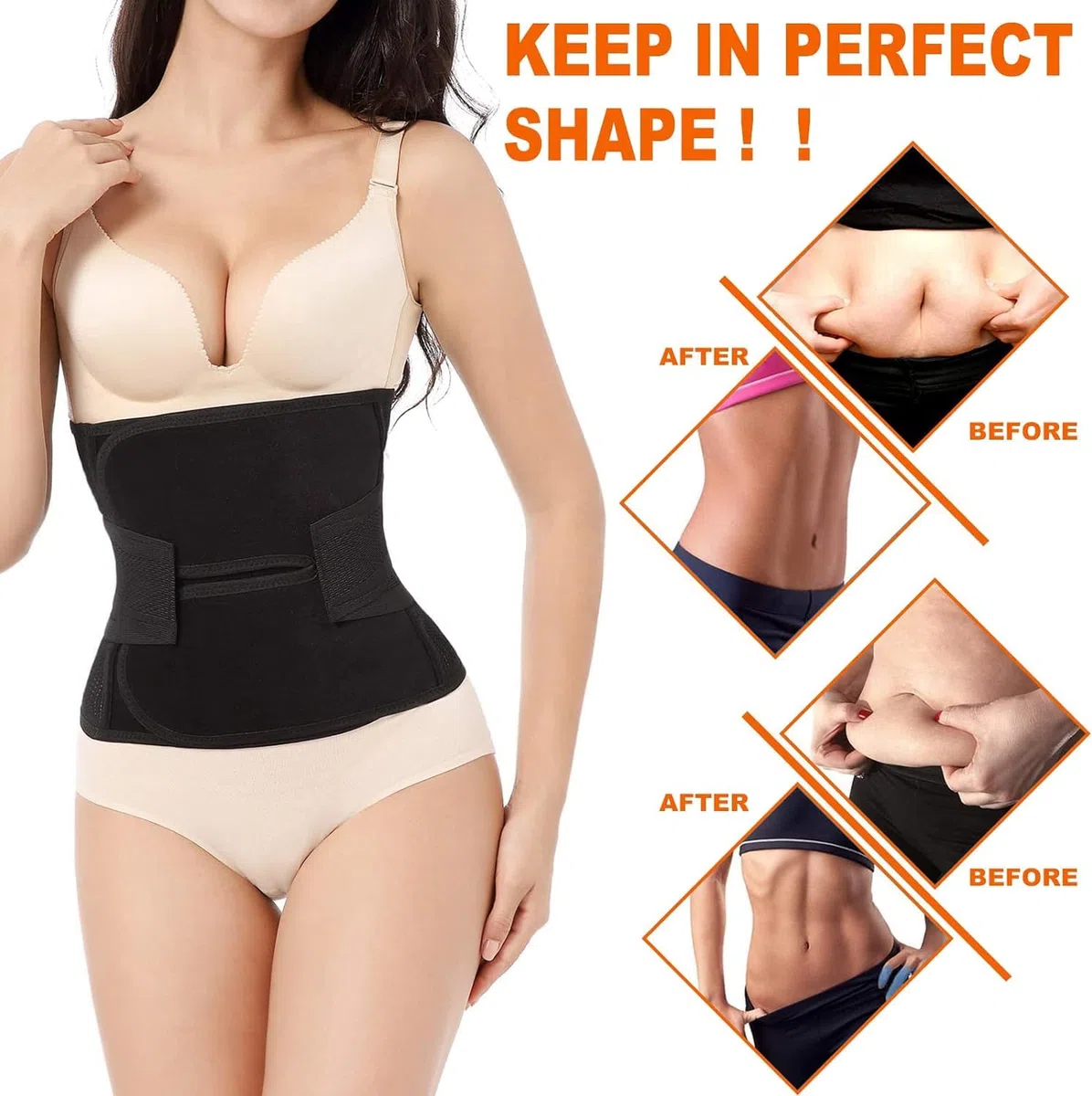 Fascia per pancia postpartum,Raccoglitore addominale Sezione C,Legante addominale Post Chirurgia Cintura,Tummy Tuck Compressione Wrap Waist Trainer Nero