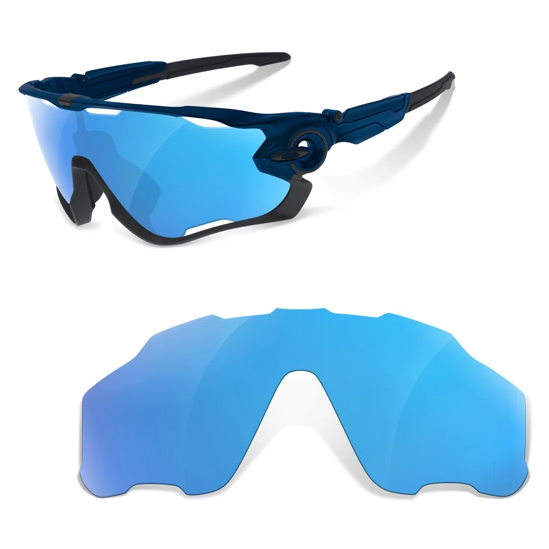Lenti Racambio compatibili per Oakley Jawbreaker, Ice Blue, Ghiaccio, M