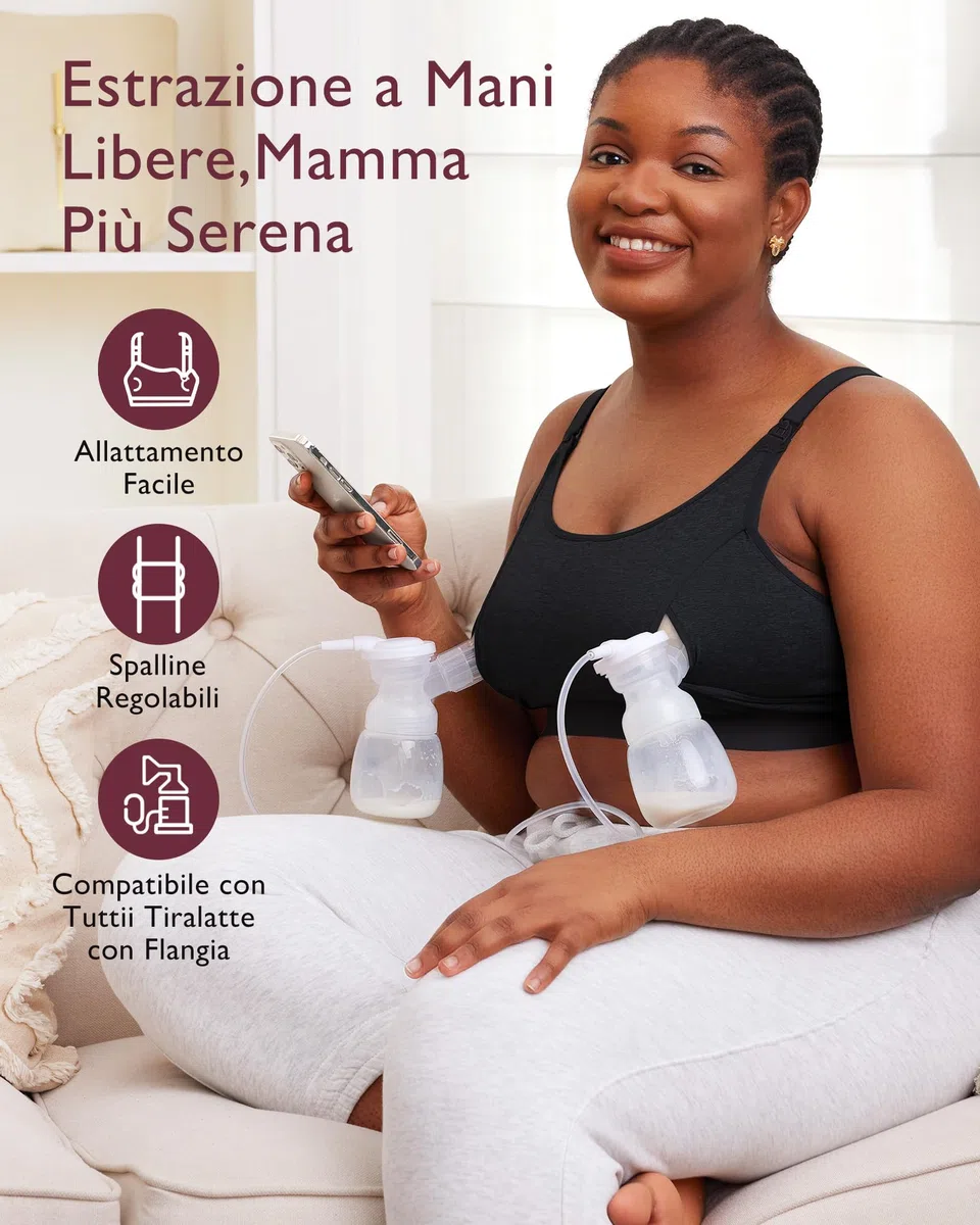 momcozy Reggiseno Allattamento a Mani Libere per Tiralatte, Reggiseno Regolabile per Sostenere Le Pompe e Allattare, Pumping & Nursing in Uno