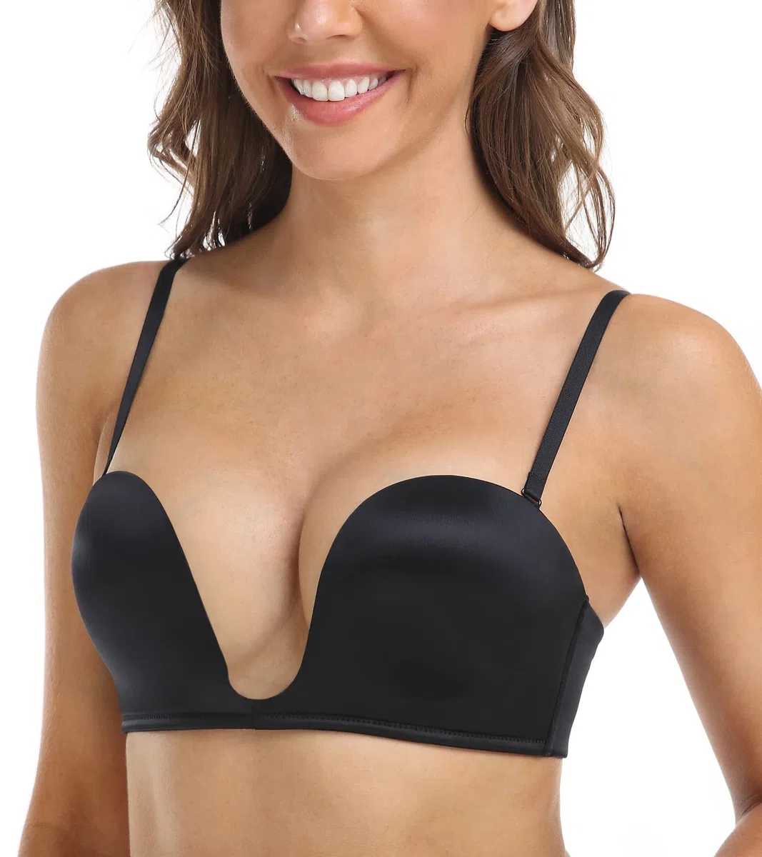 DotVol Donna Reggiseno Senza Spalline Push Up U Reggiseno Imbottito Senza Ferretto con Spalline Staccabili Reggiseno Invisibile a più Vie
