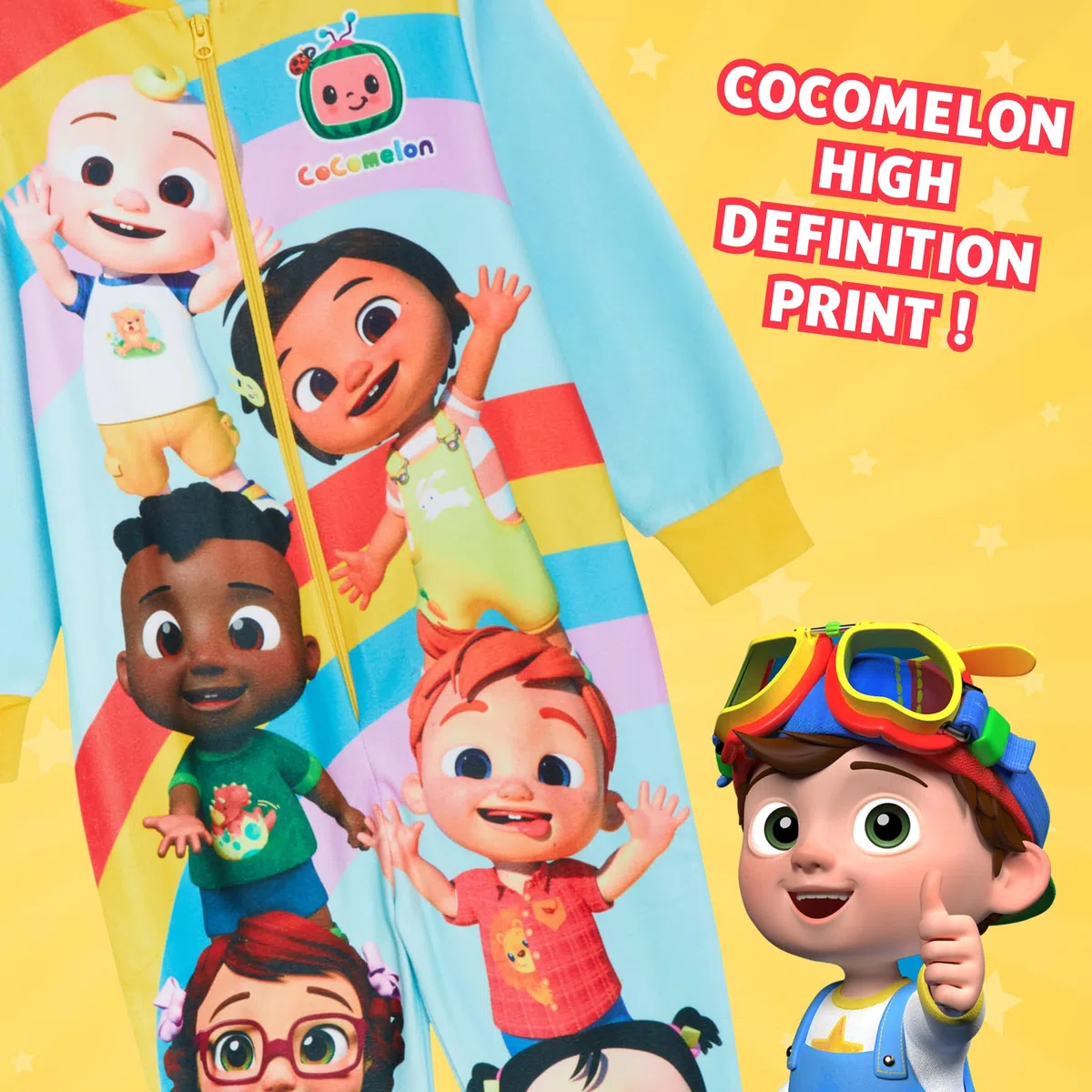 CoComelon Pigiama Intero per Bambini Pigiama Tutto in Uno Pigiama in Pile per Ragazze JJ Pigiama Unisex con Cerniera