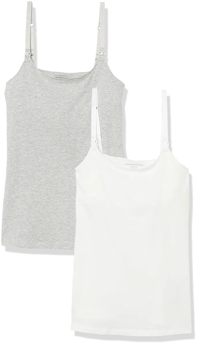 Amazon Essentials Donna Canotta Adatta per maternità E Allattamento con Spallini Regolabili E Reggiseno Integrato