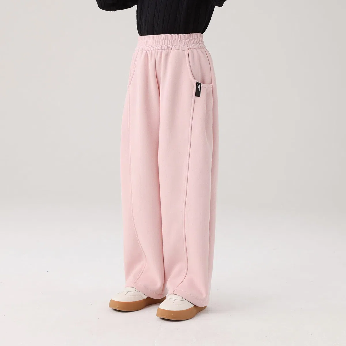 Pantaloni Felpati Bambina Tuta Cargo Grandi Palazzo Corti Tempo Leggins Jeans Scuola Sweatpants Larghi Elastico Leggings Femmina Dritti Morbidi Bimba