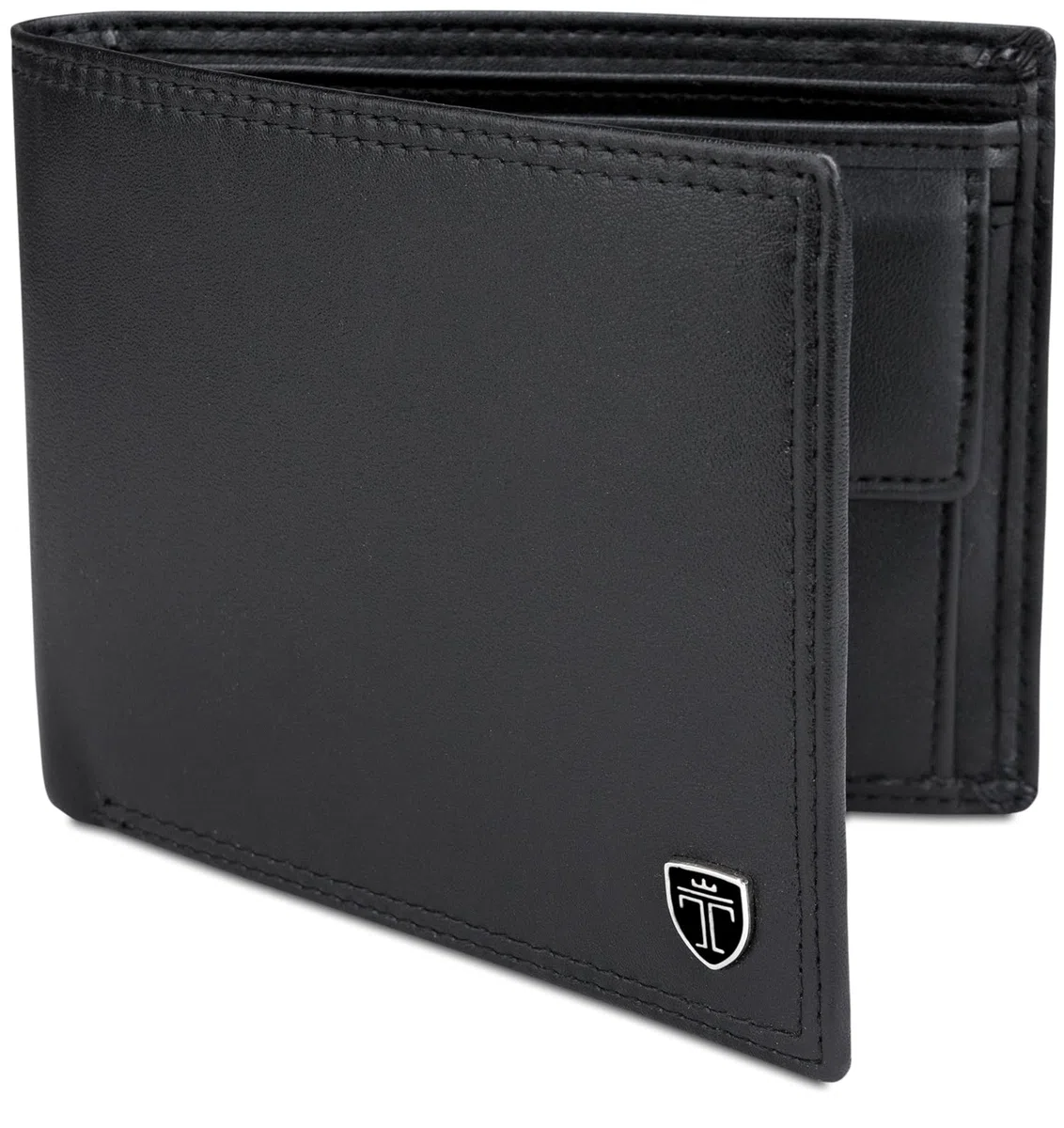 TRAVANDO Portafoglio Uomo Grande OSLO con protezione RFID Porta Carte di Credito nero con Portamonete Borsellino Portafogli in formato Verticale Porta Banconote Wallet Porta monete Regalo