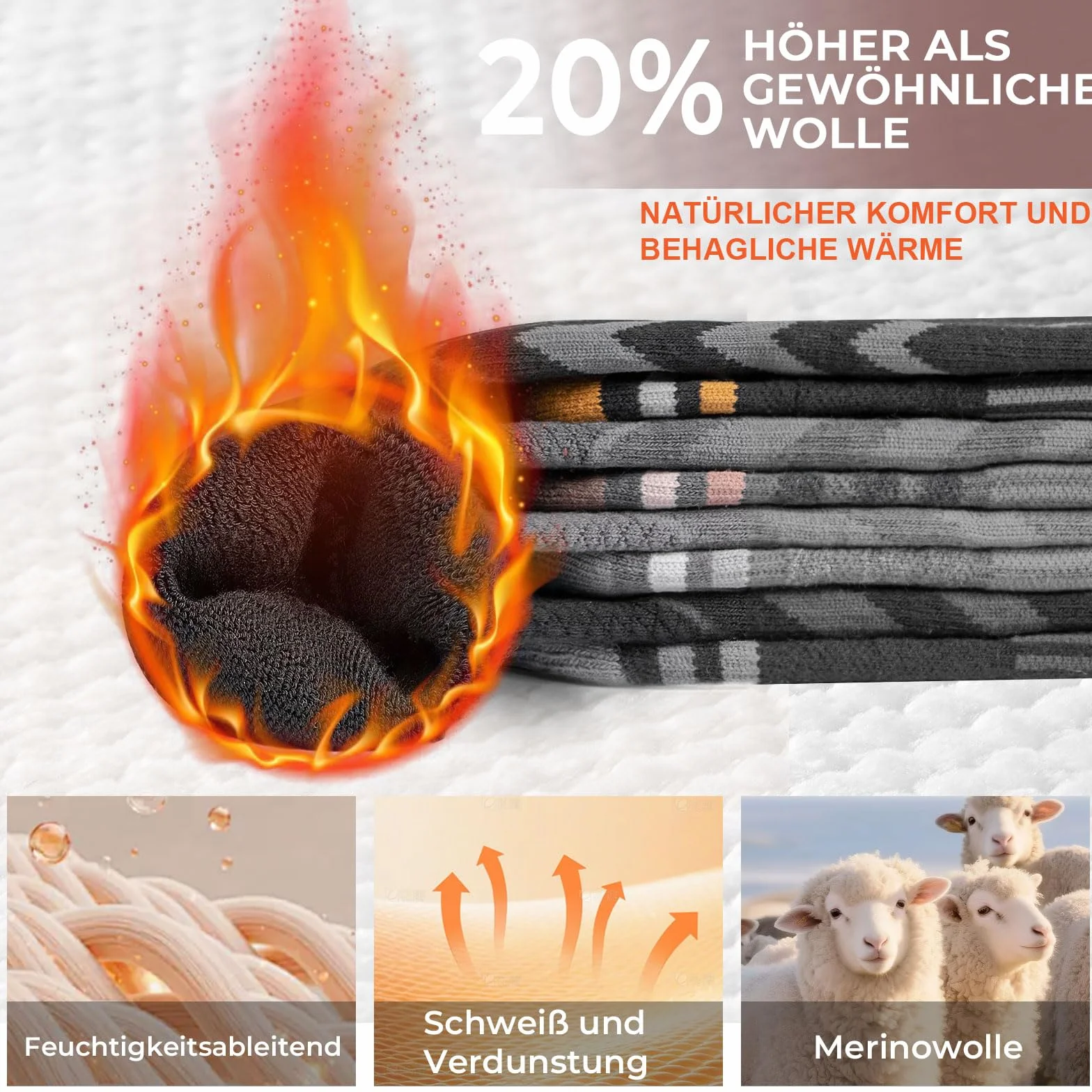 Calze Sci Calzini Termiche in Lana Merino Calze Invernali Lunghe Pesanti Calze Da Sci Snowboard a Compressione, Traspiranti, Ad Asciugatura Rapida, Per Uomo, Donna 2 Paia Taglia 35-51