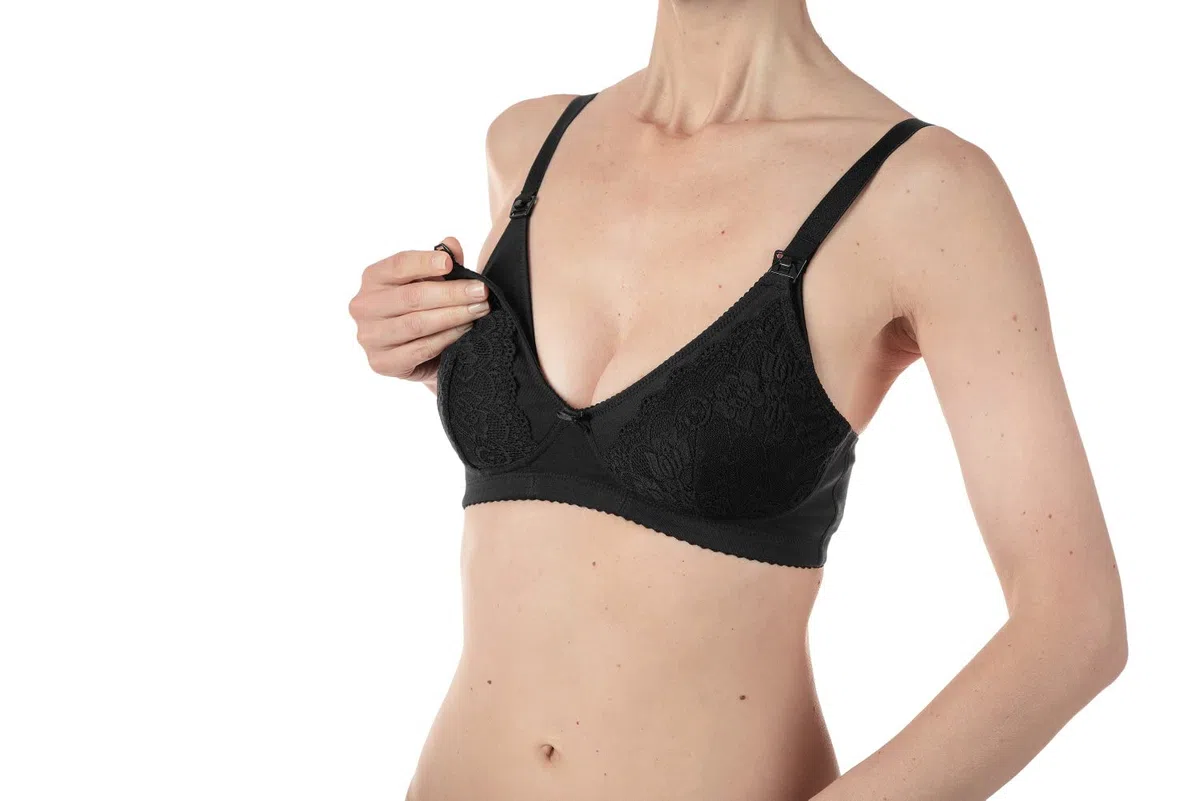 Chicco Reggiseno Allattamento in Cotone, Taglia 6C, Nero