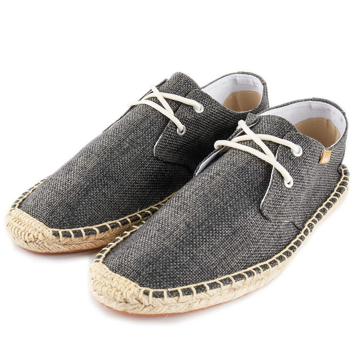 Uomo Lace Up Casual Canvas Slip on Espadrillas Piatte