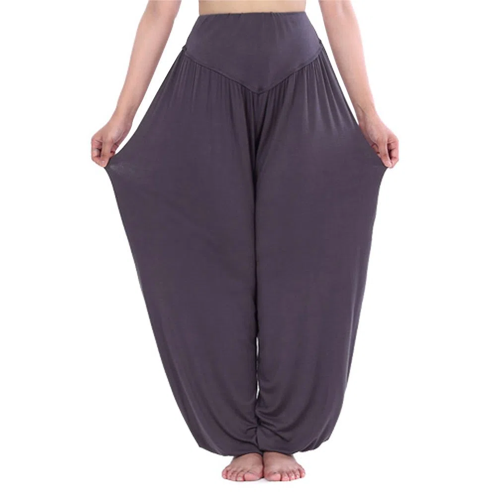HOEREV Super Doux Spandex Pantalone Modale Harem Yoga Pilates