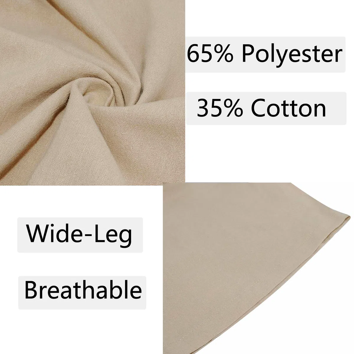 Nuofengkudu Larghi Pantaloni Palazzo Donna Estivi Coulisse Elastico Vita Alta Tasche Comodi Eleganti Lunghi Leggeri Yoga Pantalone Traspiranti Sportivi Spiaggia Joggers