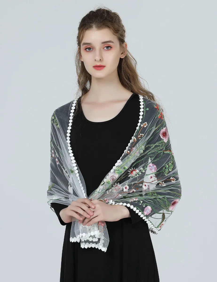 BEAUTELICATE Velo Ricami Pizzo Chiesa Mantilla Sciarpa Scialle Donna per Messa Cattolica Matrimonio Sposa Cerimonia Champagne Nero Bianco