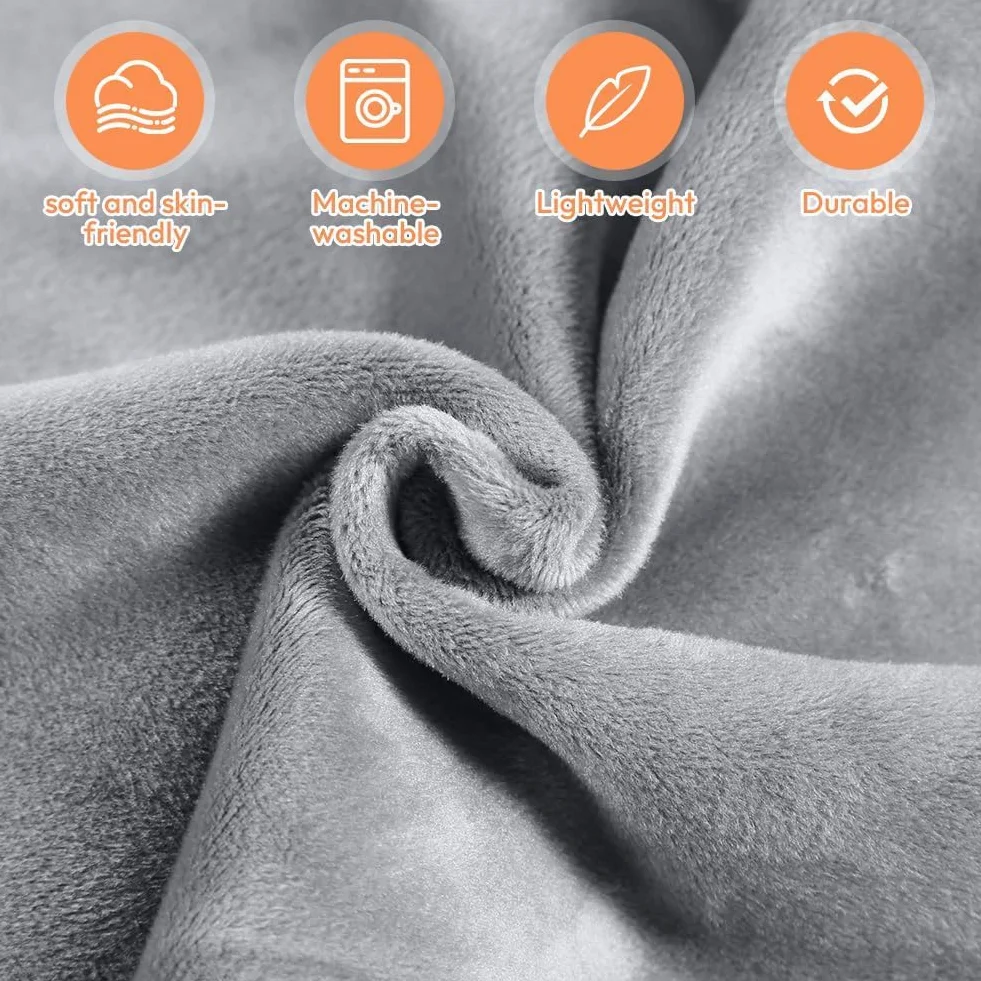 Coperta da viaggio ultraleggera calda – Gadget aereo 2 in 1 cuscino coperta (155 x 130 cm) – coperta da viaggio ultraleggera per aereo, campeggio, gadget auto, ufficio e casa