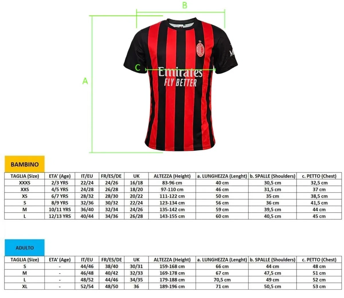 Completo Milan Luka Modric 14 Replica Ufficiale Autorizzata 2025-2026 Bambino (Taglie-Anni 4 6 8 10 12) Adulto (S M L XL)
